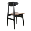 NPD Furniture Maglio Dining Side Chair in Black/Walnut Set of 2