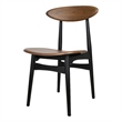NPD Furniture Maglio Dining Side Chair in Black/Walnut Set of 2