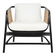 NPD Furniture Quilla Rattan Accent Arm Chair in Black/Natural