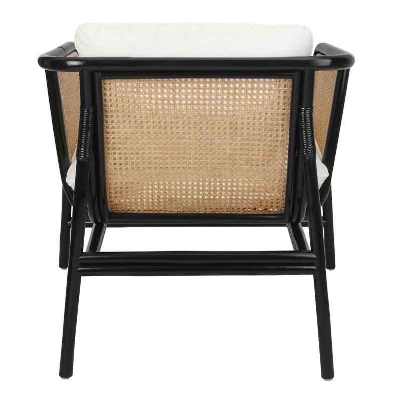 NPD Furniture Quilla Rattan Accent Arm Chair in Black/Natural