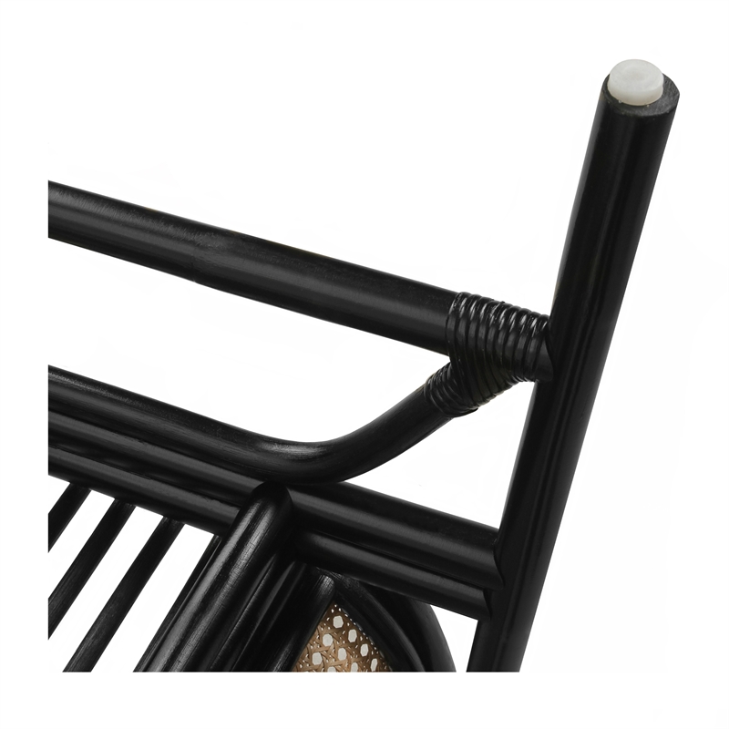 NPD Furniture Quilla Rattan Accent Arm Chair in Black/Natural