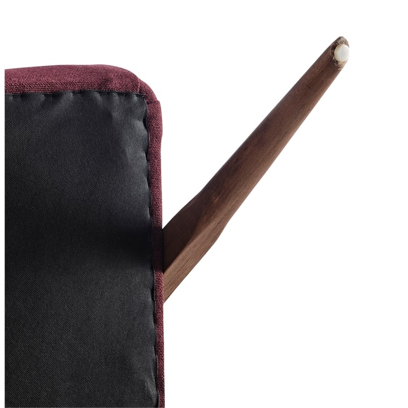 New Pacific Direct Florence Fabric Accent Chair Brown Legs in Havana Maroon