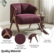NPD Furniture Florence Fabric Accent Chair Brown Legs in Havana Maroon