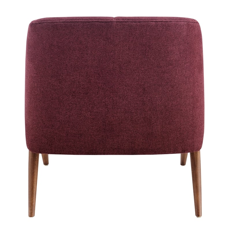 New Pacific Direct Florence Fabric Accent Chair Brown Legs in Havana Maroon