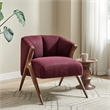NPD Furniture Florence Fabric Accent Chair Brown Legs in Havana Maroon