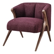 NPD Furniture Florence Fabric Accent Chair Brown Legs in Havana Maroon