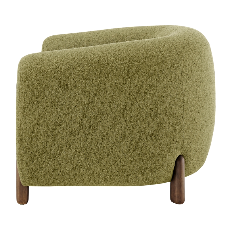 New Pacific Direct Cordelia Boucle Accent Arm Chair in Palladian Green