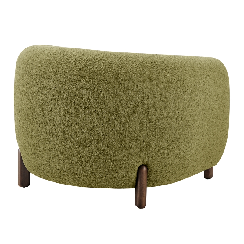 New Pacific Direct Cordelia Boucle Accent Arm Chair in Palladian Green