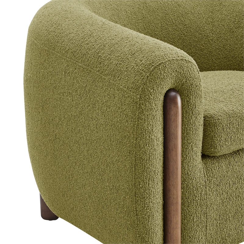New Pacific Direct Cordelia Boucle Accent Arm Chair in Palladian Green