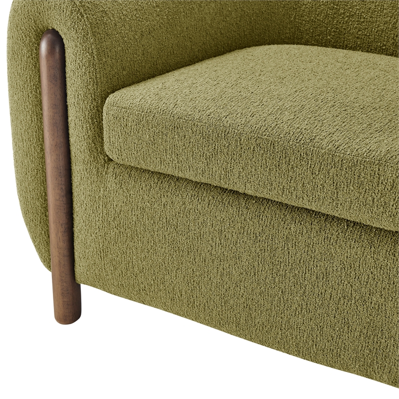 New Pacific Direct Cordelia Boucle Accent Arm Chair in Palladian Green