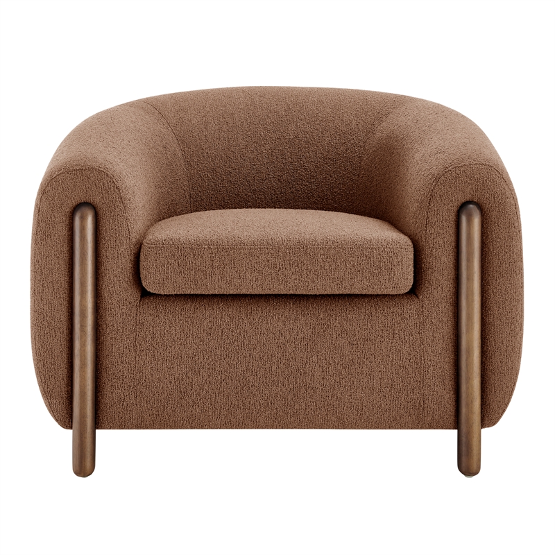 New Pacific Direct Cordelia Boucle Accent Arm Chair in Palladian Brown