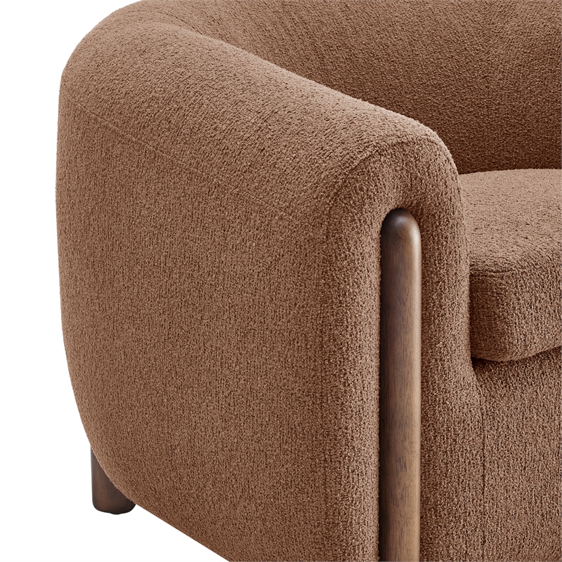 New Pacific Direct Cordelia Boucle Accent Arm Chair in Palladian Brown