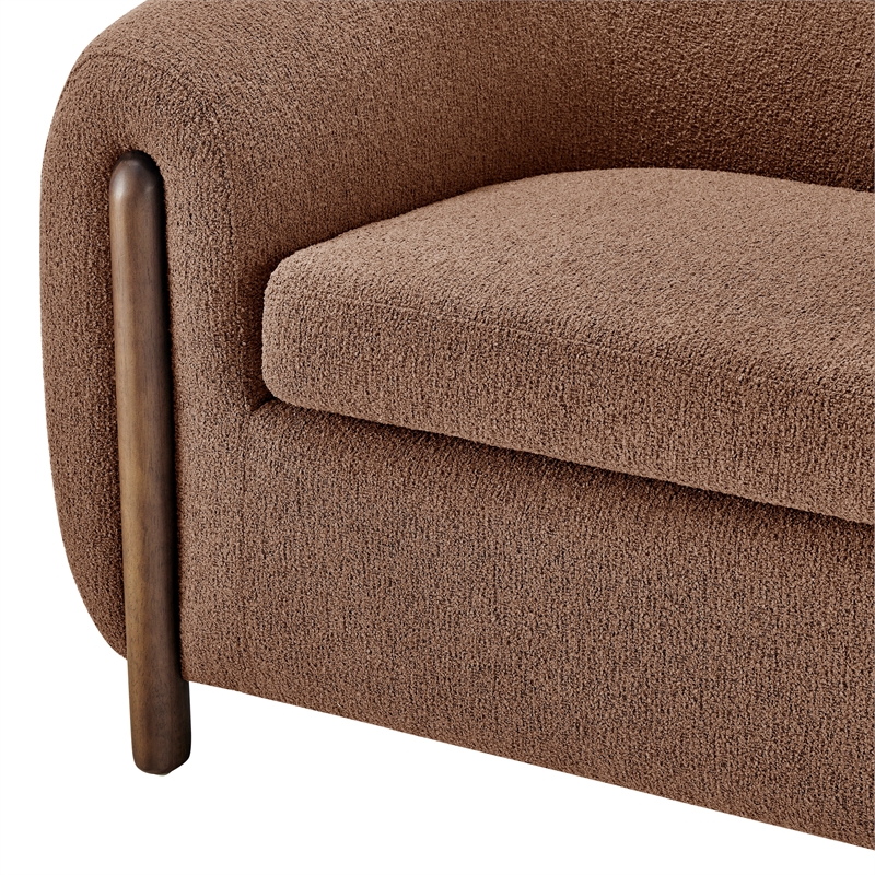 New Pacific Direct Cordelia Boucle Accent Arm Chair in Palladian Brown