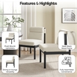 NPD Furniture Micah Boucle Dining Side Chair Black Frame in Palladian Beige