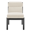 NPD Furniture Micah Boucle Dining Side Chair Black Frame in Palladian Beige