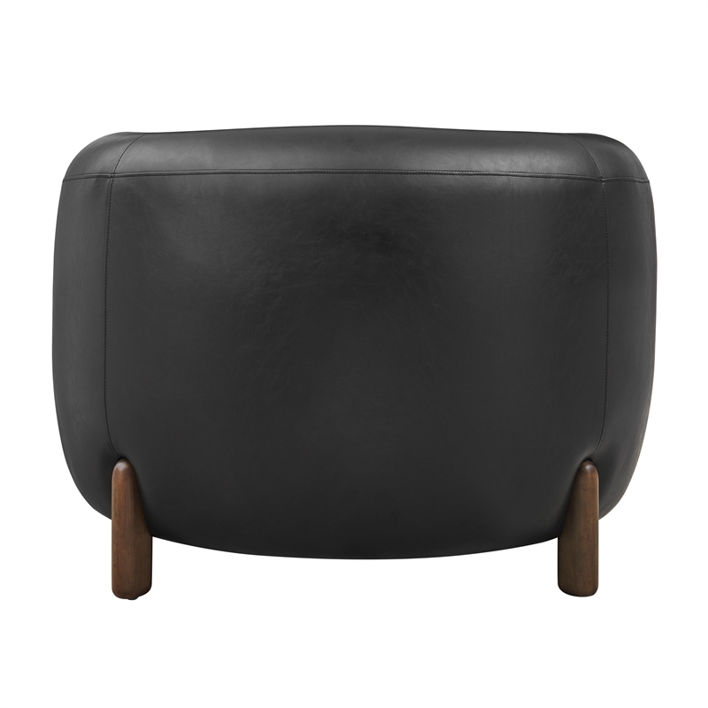 New Pacific Direct Cordelia Faux Leather Accent Arm Chair in Black