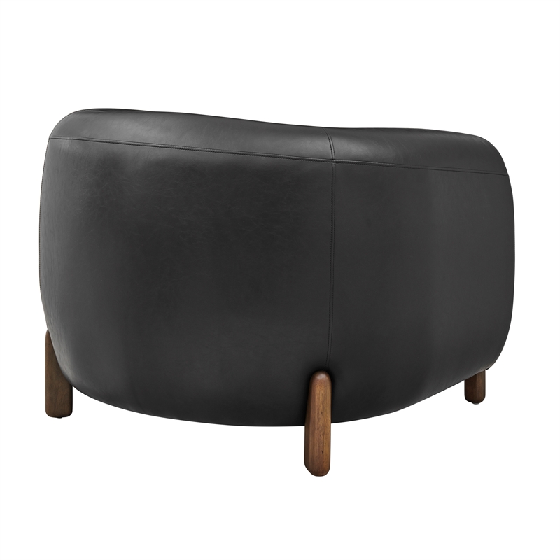 New Pacific Direct Cordelia Faux Leather Accent Arm Chair in Black