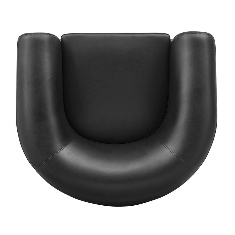 New Pacific Direct Cordelia Faux Leather Accent Arm Chair in Black