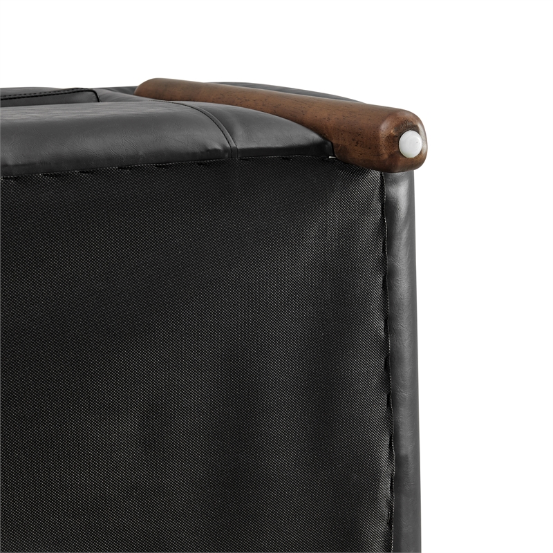 New Pacific Direct Cordelia Faux Leather Accent Arm Chair in Black