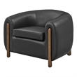 New Pacific Direct Cordelia Faux Leather Accent Arm Chair in Black
