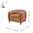 New Pacific Direct Cordelia Top Grain Leather Accent Arm Chair in Brown