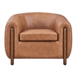 New Pacific Direct Cordelia Top Grain Leather Accent Arm Chair in Brown