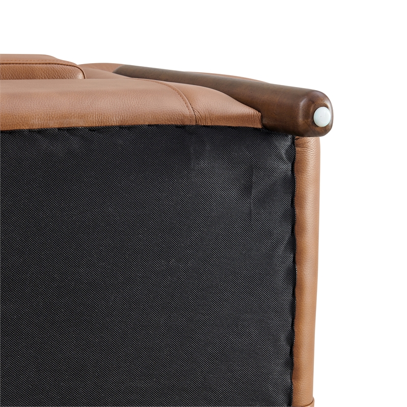 New Pacific Direct Cordelia Top Grain Leather Accent Arm Chair in Brown