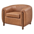 New Pacific Direct Cordelia Top Grain Leather Accent Arm Chair in Brown