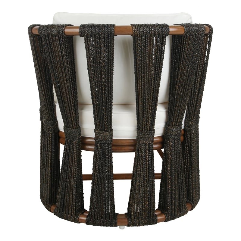 New Pacific Direct Shanaya Rattan Accent Arm Chair w/ Abaca in Cane Brown