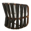 NPD Furniture Shanaya Rattan Accent Arm Chair w/ Abaca in Cane Brown
