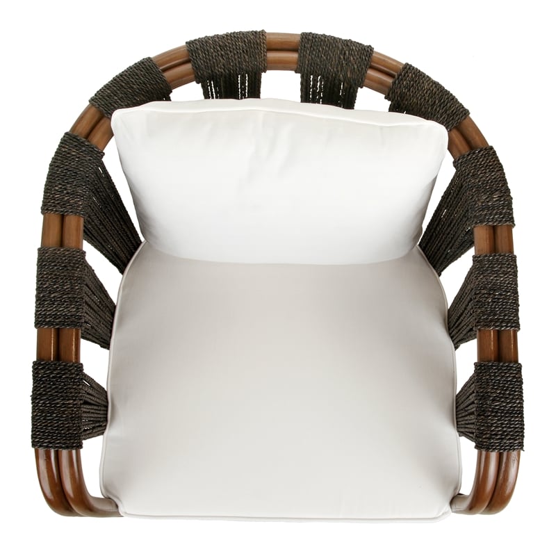 New Pacific Direct Shanaya Rattan Accent Arm Chair w/ Abaca in Cane Brown