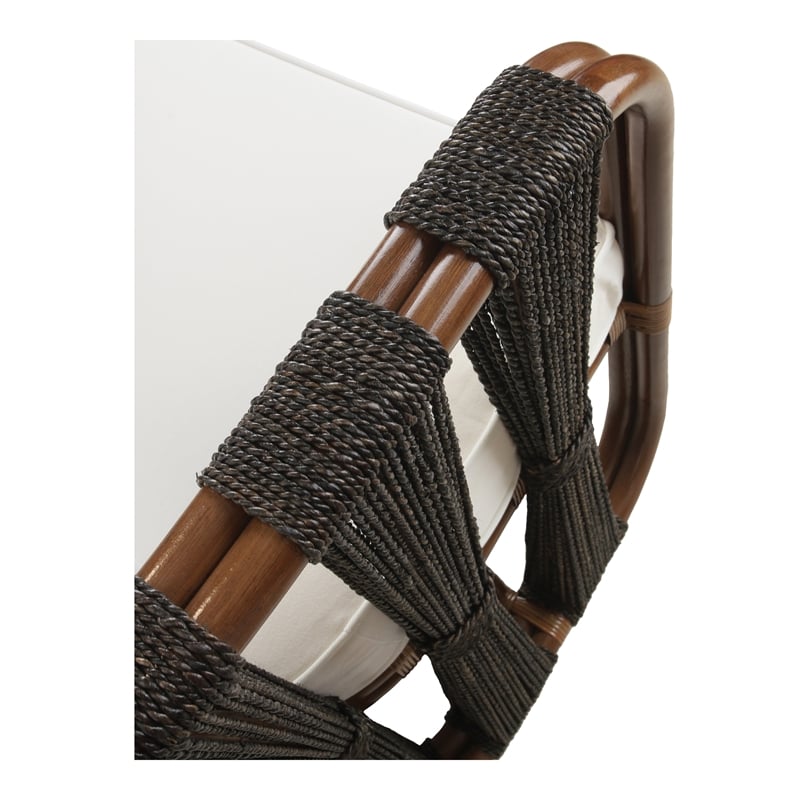 New Pacific Direct Shanaya Rattan Accent Arm Chair w/ Abaca in Cane Brown