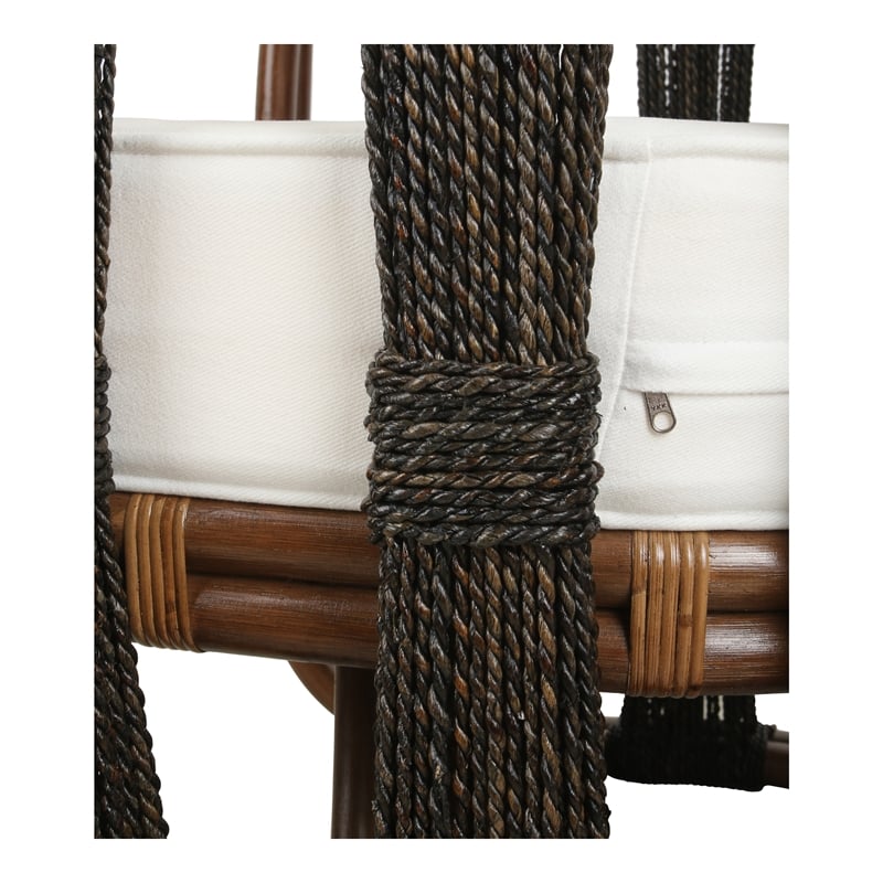 New Pacific Direct Shanaya Rattan Accent Arm Chair w/ Abaca in Cane Brown