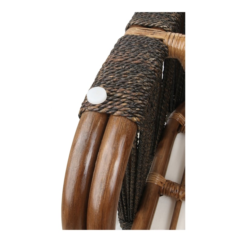 New Pacific Direct Shanaya Rattan Accent Arm Chair w/ Abaca in Cane Brown