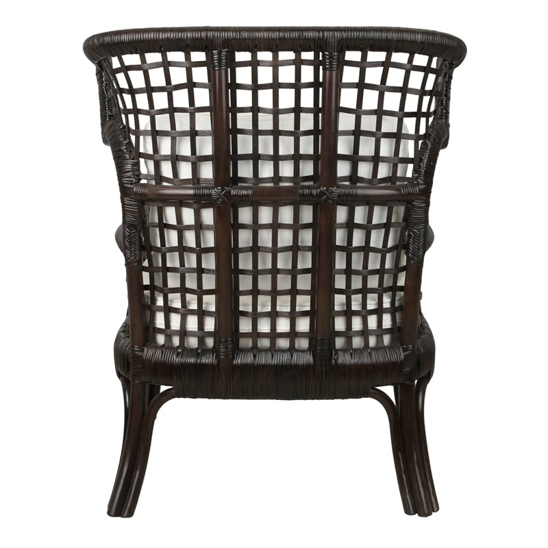 New Pacific Direct Zelma Rattan Accent Arm Chair in Espresso Brown