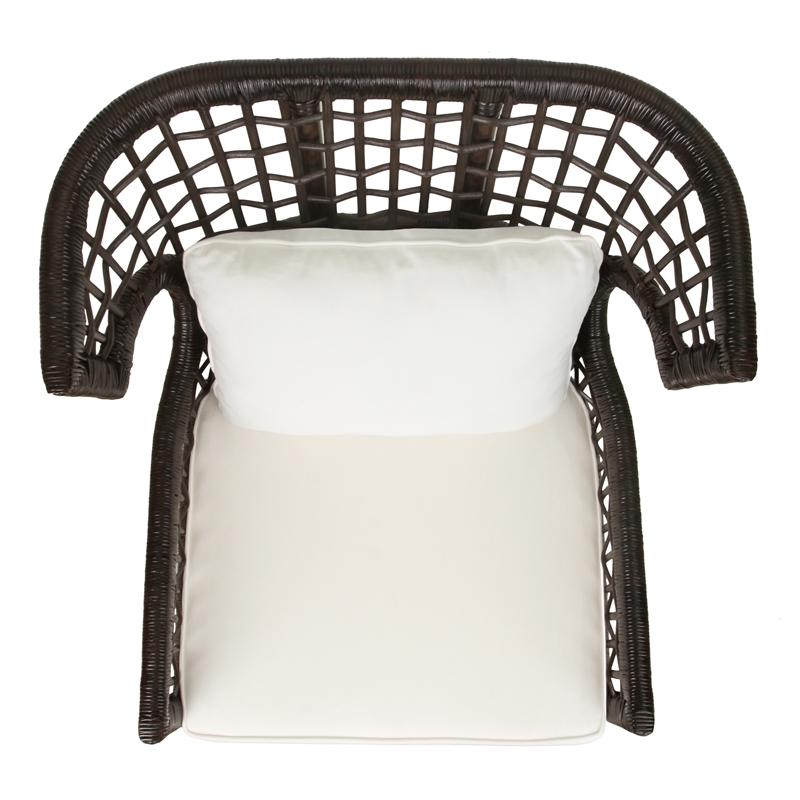 New Pacific Direct Zelma Rattan Accent Arm Chair in Espresso Brown