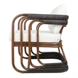 NPD Furniture Kimori Rattan Accent Arm Chair in Cane Brown/Espresso Brown