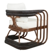 NPD Furniture Kimori Rattan Accent Arm Chair in Cane Brown/Espresso Brown
