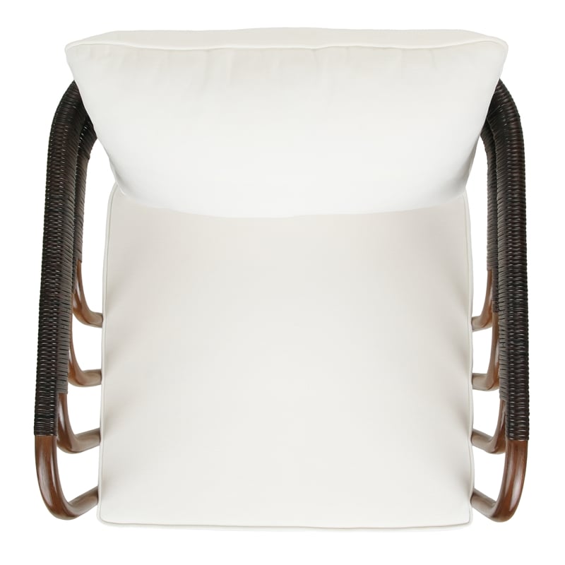 New Pacific Direct Kimori Rattan Accent Arm Chair in Cane Brown/Espresso Brown