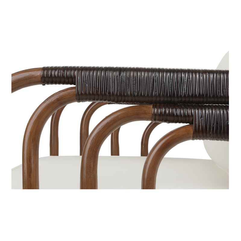 New Pacific Direct Kimori Rattan Accent Arm Chair in Cane Brown/Espresso Brown