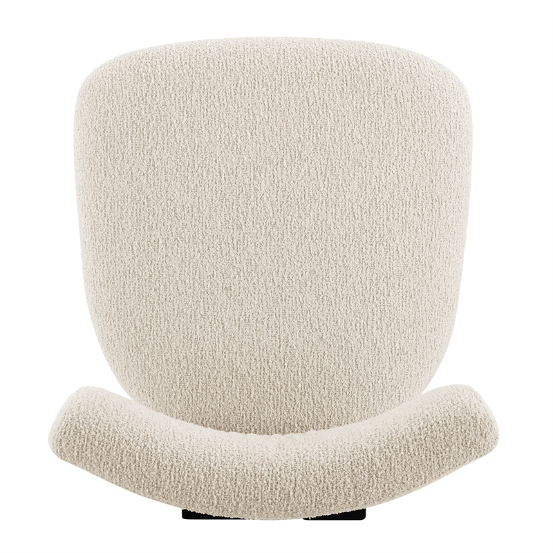 NPD Furniture Hailey Boucle Dining Side Chair Black frame in Beige