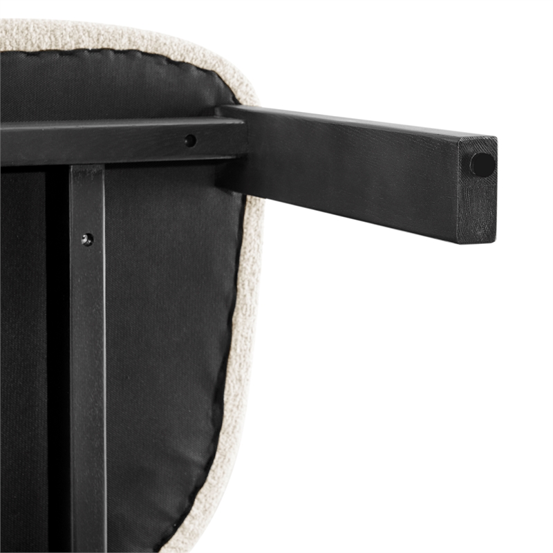 NPD Furniture Hailey Boucle Dining Side Chair Black frame in Beige