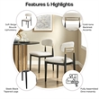 NPD Furniture Verna Boucle Dining Side Chair Black Frame in Palladian Beige