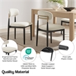 NPD Furniture Verna Boucle Dining Side Chair Black Frame in Palladian Beige