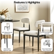 NPD Furniture Verna Boucle Dining Side Chair Black Frame in Palladian Beige