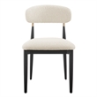 NPD Furniture Verna Boucle Dining Side Chair Black Frame in Palladian Beige