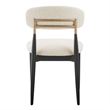 NPD Furniture Verna Boucle Dining Side Chair Black Frame in Palladian Beige