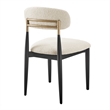 NPD Furniture Verna Boucle Dining Side Chair Black Frame in Palladian Beige