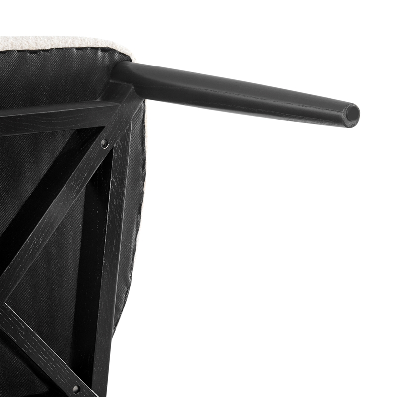 NPD Furniture Verna Boucle Dining Side Chair Black Frame in Palladian Beige