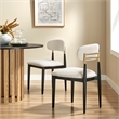 NPD Furniture Verna Boucle Dining Side Chair Black Frame in Palladian Beige